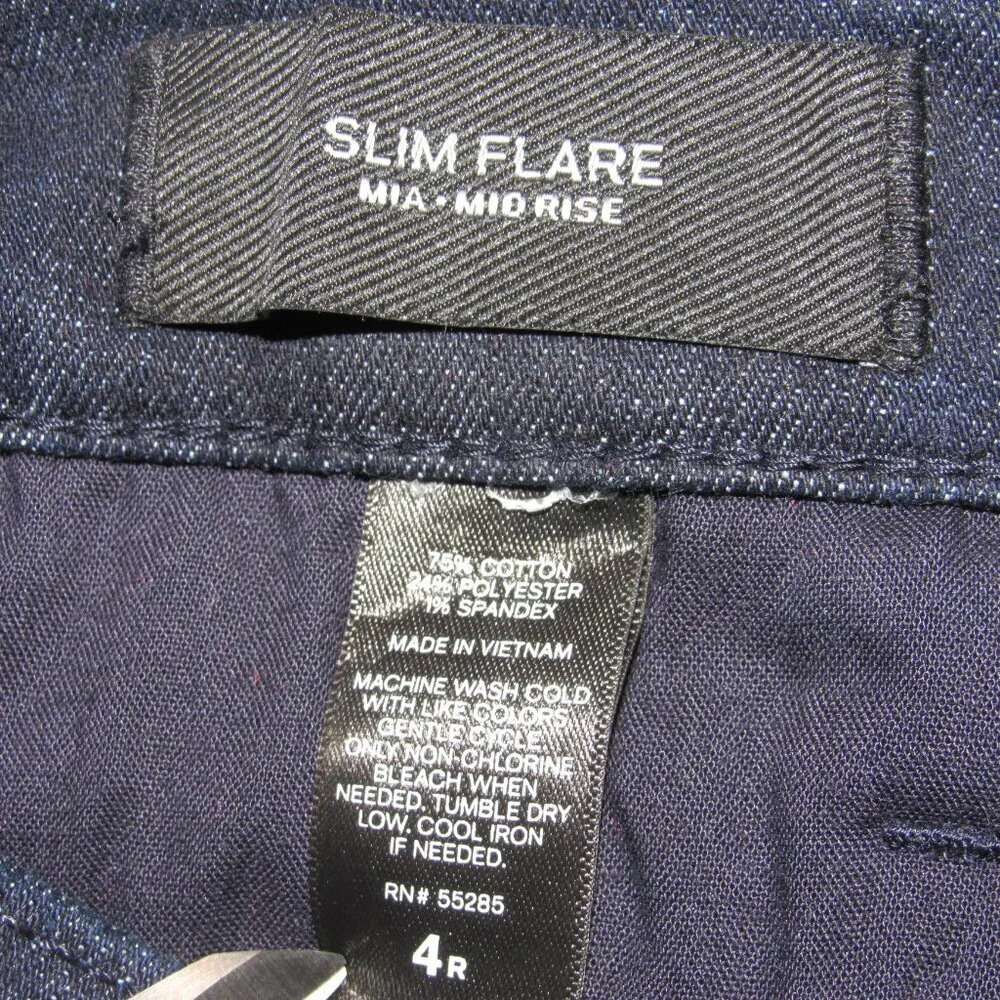 EXPRESS JEANS Mia Slim Flare Mid-Rise Dark Wash Jeans Size 4R - Picture 7 of 7
